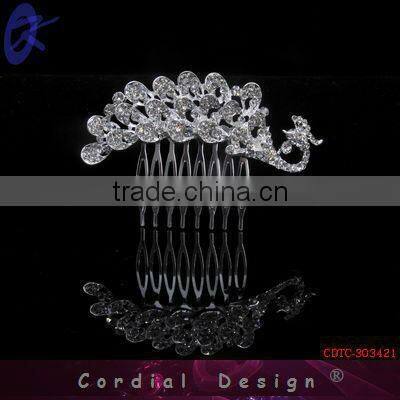 Fashion Tiara Crown Rhinestone Alloy Hair Comb Accessories