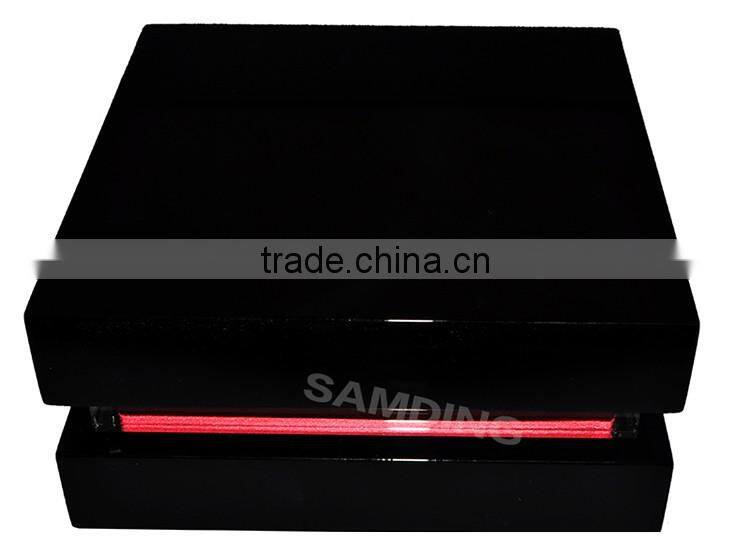 Black lacquer luxury Antique wholesale wooden jewelry box with mirror