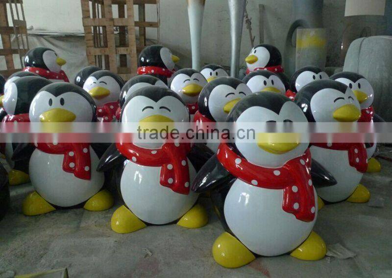 fiberglass cartton penguin sculpture