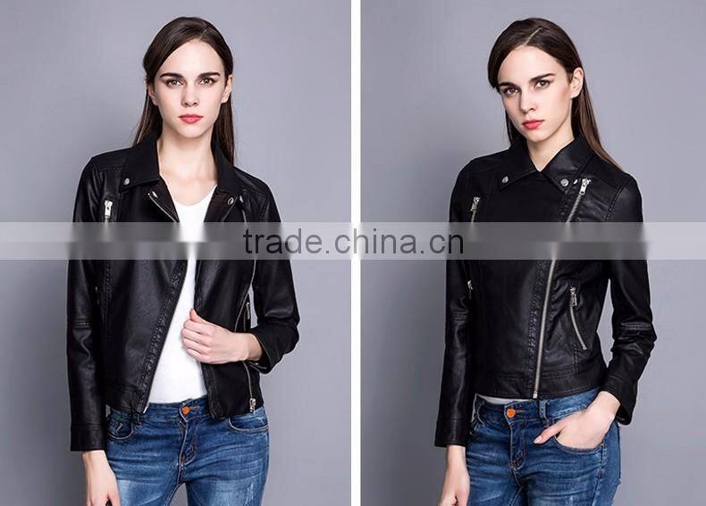 PU Leather Jackets Women 2016 Winter
