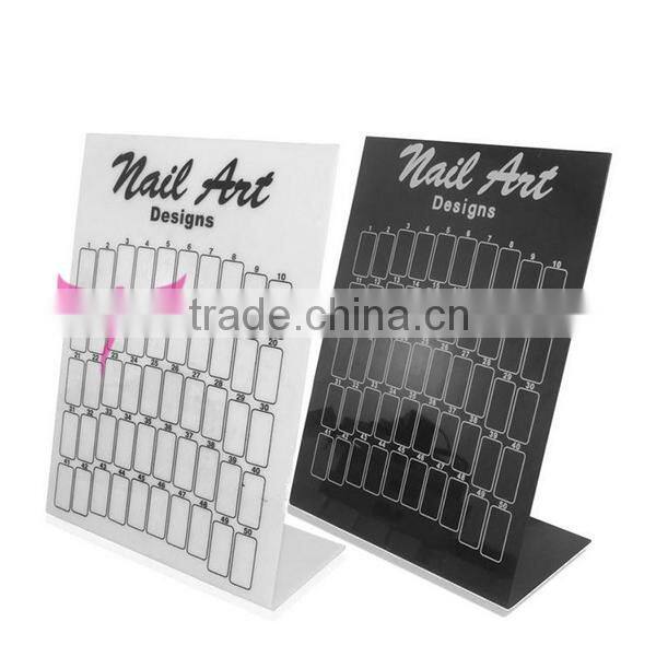 Hot plastic nail polish sample display card,black nail polish color card