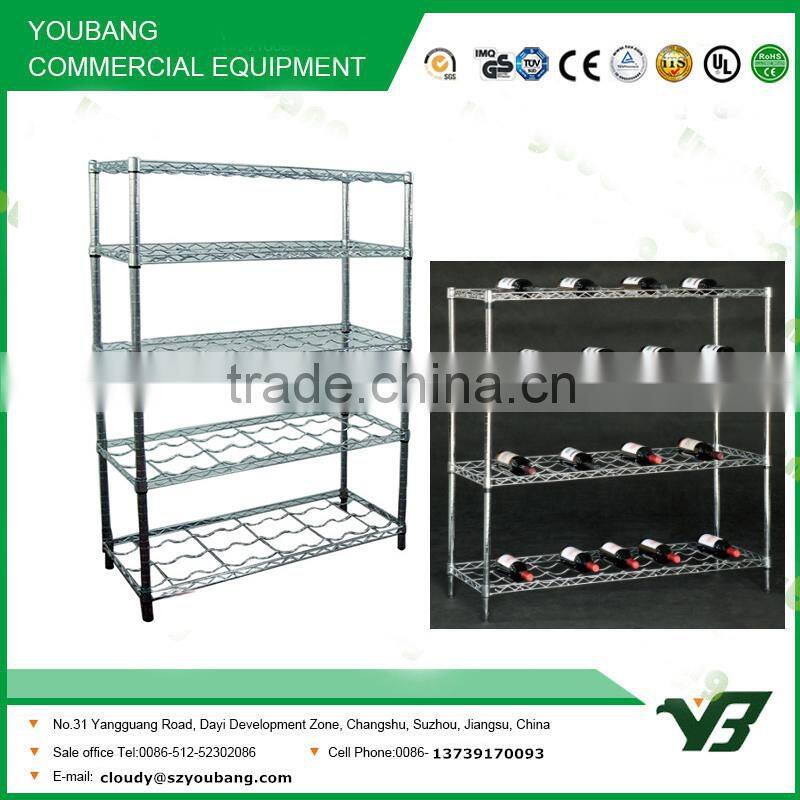 2015 hot sell NSF 100KGS heavy duty 4 layer home wine rack (YB-WS006)