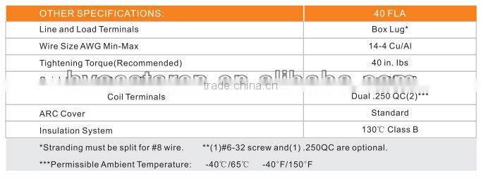 Definite Purpose contactor magnetic contactor AC Contactor(SA-3P-40A-240VAC)