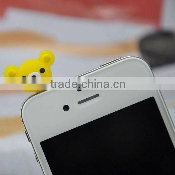 2013 3D cute bear design silicone dust plug