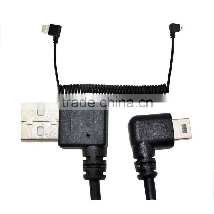 USB right angle Mini (5-pin) male to USB 2.0 A right angle male Cable
