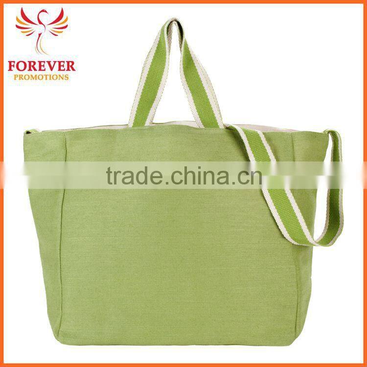 16" Silk- screen Logo Black Red Jute Tote Shopper Bag With Handles and Shoulder Strap