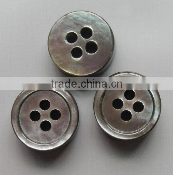 Custom 4 holes round black natural akoya shell buttons for cuff
