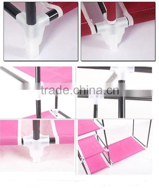 2 door non-woven fabirc corner wardrobe designs