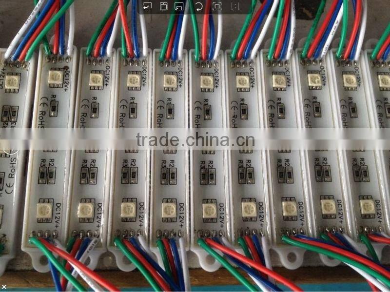 Factory price SMD led module 5050 RGB 12V 3leds 0.72W 54LM IP65 Waterproof for advertising backlight programmed decoration