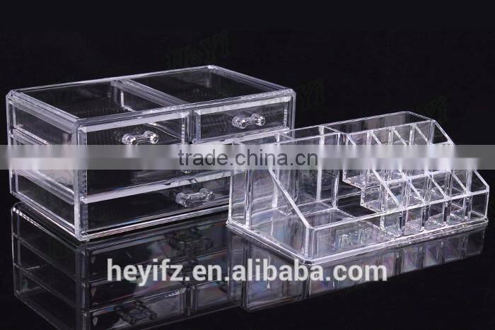 Hot Sell White Clear Multi Spaced Acrylic Cosmetic Case