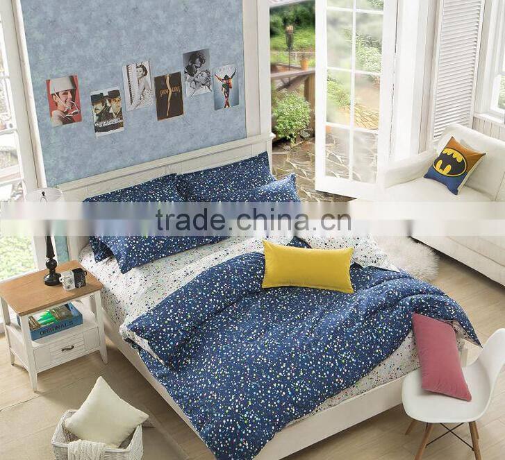 100% cotton new designed most comfortable knitted star printing 4piece sheet set