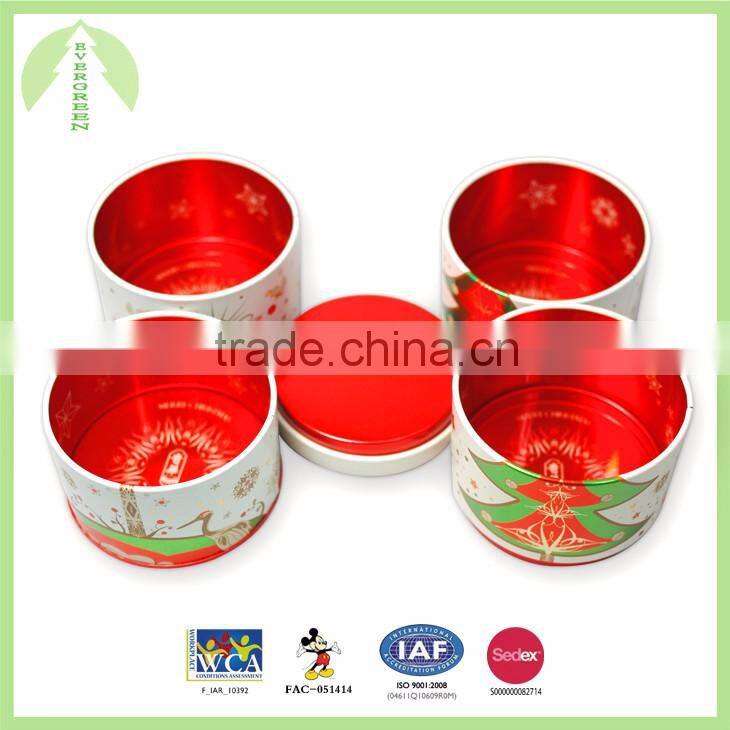 4 bodies round tin box for X-Mas 2016 size 8.40*22.35 cm