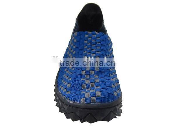2016 fashion lady woven elastic sport shoe knit upper