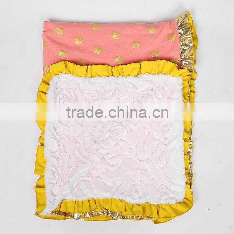 gold dot blankets 2015 hot selling polka baby blanket
