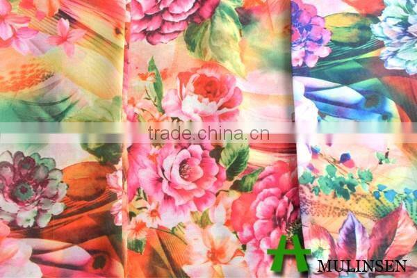New Style Soft Dubai Desgin Polyester chiffon Digital Printing On Fabric