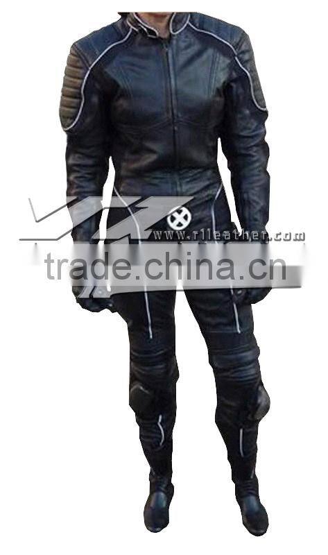High Profile Leather Motorbike Suite with Complete CE Armour Back