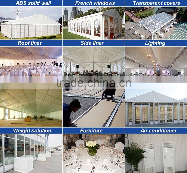 Outdoor party tent with ABS solid walls or glass walls