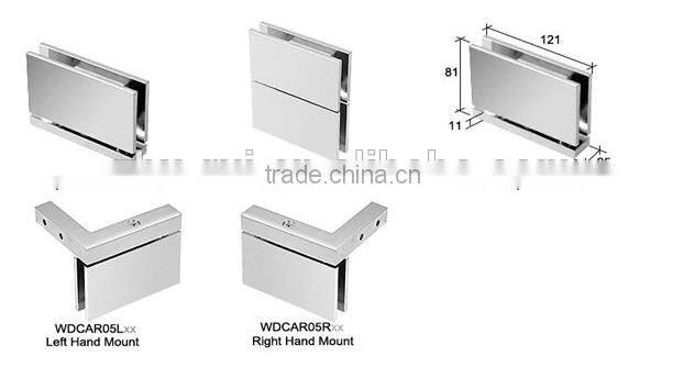High quality wall to glass shower door hinge / precise casting SS304