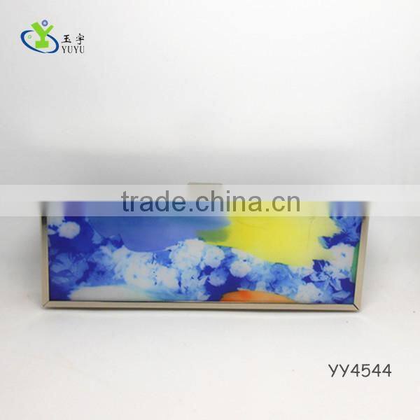 2014 new women pu frame clutch hard case evening bag