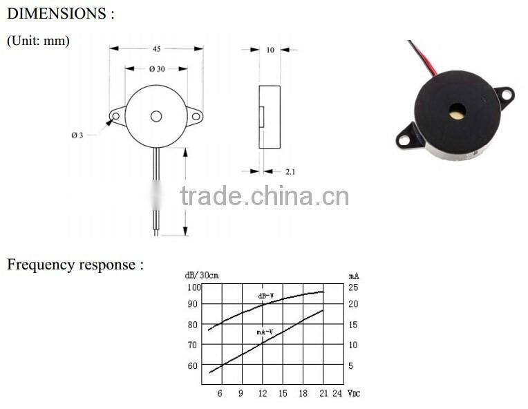 FB-30SW 12v small SMD piezoelectric buzzer, magnetic piezo buzzer (FBELE)