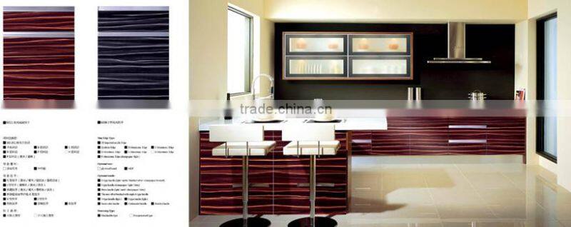 high gloss small flowers kitchen cabinet door with E1 standard