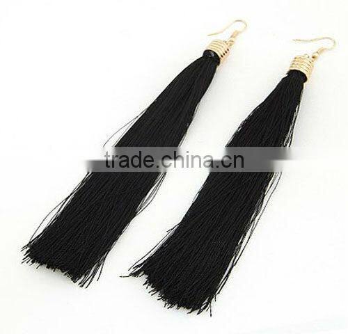 Violet polyester tassel earring,2013 hot dangle earring,Fashion jewelry