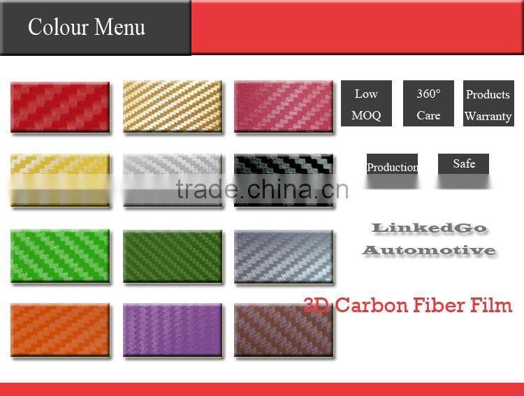 Fashion car sticker 1.52*30M vinyl wrap 4D Black Carbon Fiber Vinyl sticker sheet