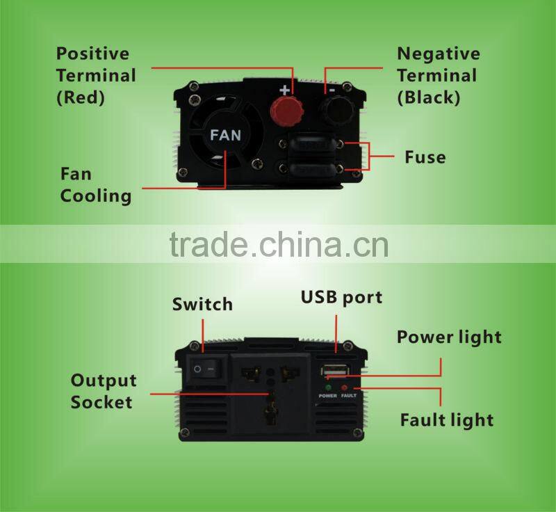 1200W dc to ac high efficiency micro off grid inverter car Power inverter with usb charged for smart phone, computer and camera