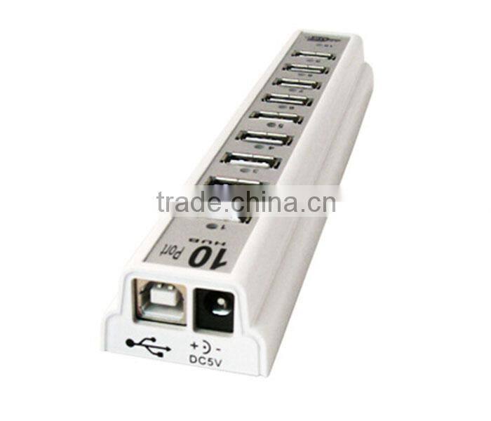 10 Ports USB 2.0 Hi Speed Multi Hub Expansion with Power Adaptor for PC & Laptop
