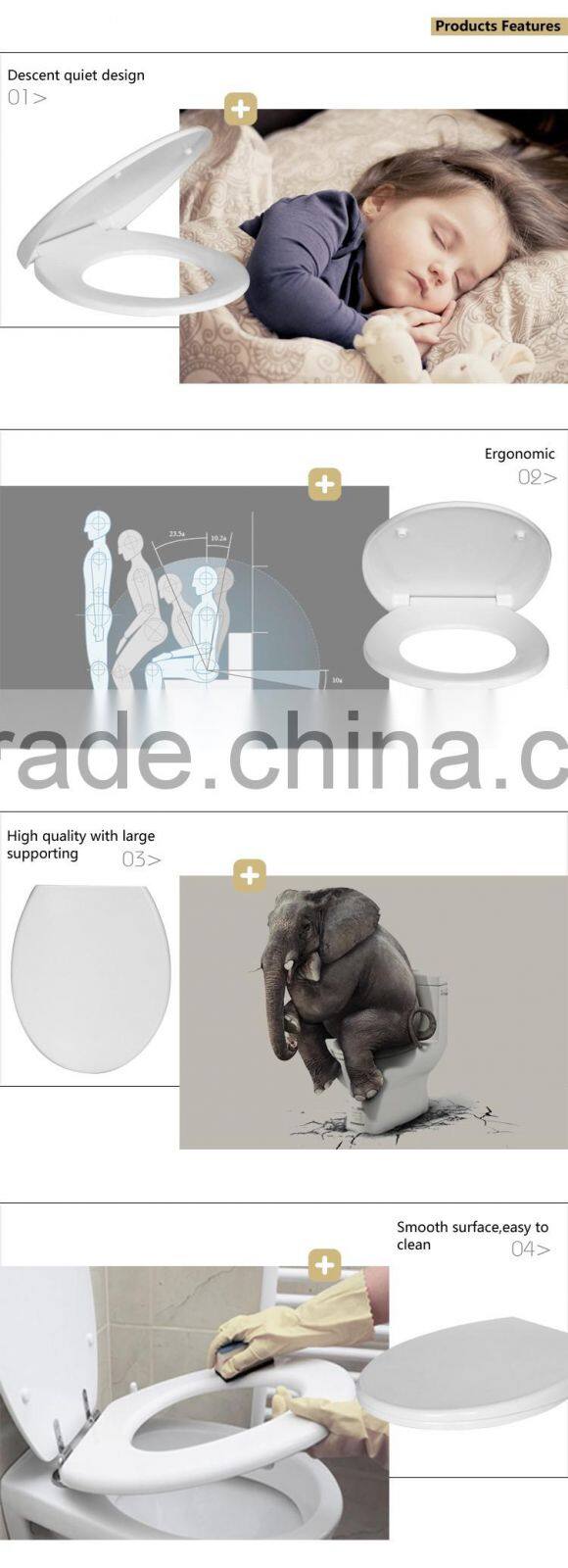 Luxury slow close urea toilet seat With One Button Quick Release