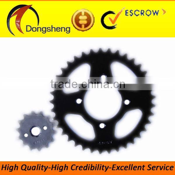 HIGH QUALTITY BEST PRICE HEAT TREATMENT Motorcycle sprocket WY125 428-38T/15T