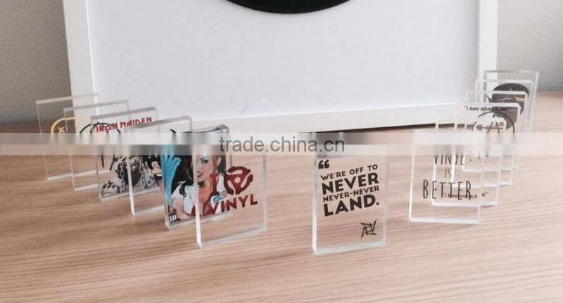 2016 custom printed clear acrylic sign block