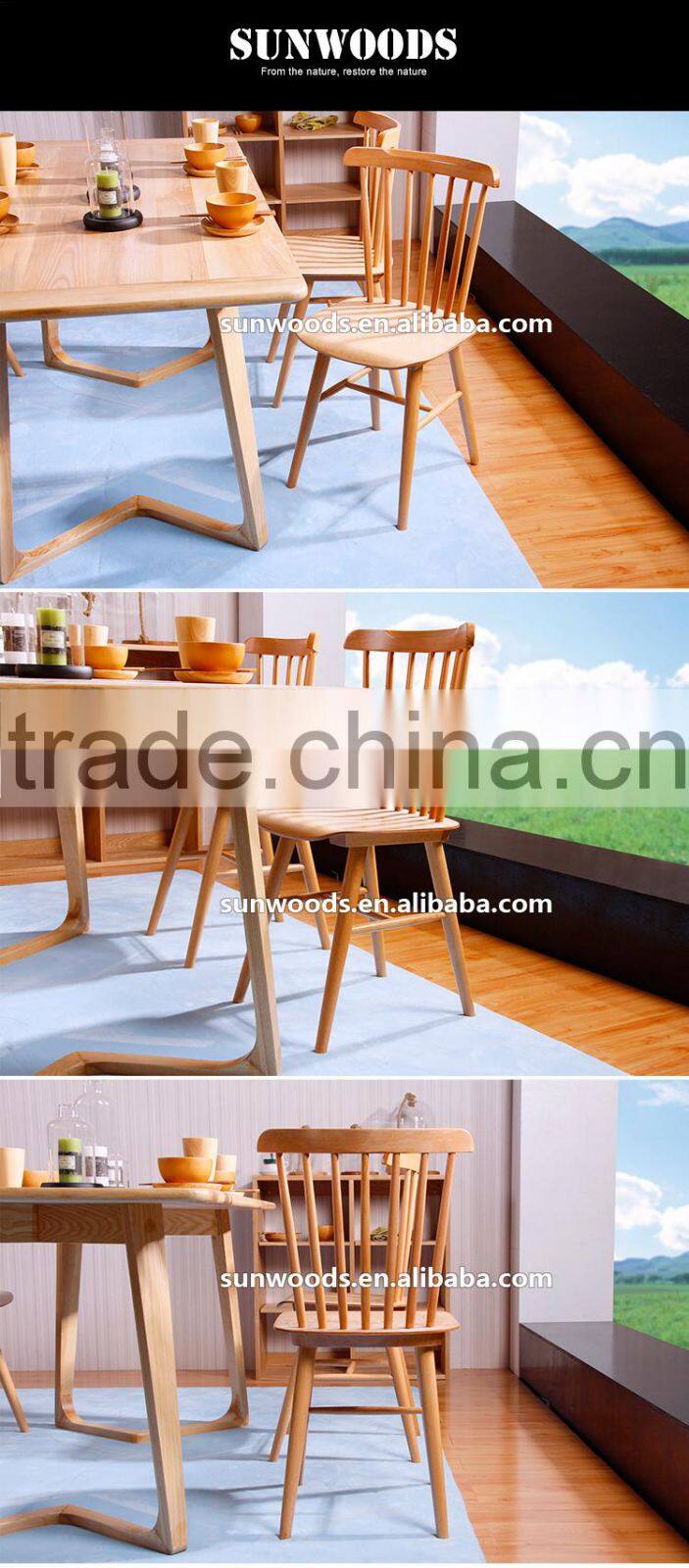 A Manchurian Ash chair China top quality dining chair without armrest / modern wooden chair