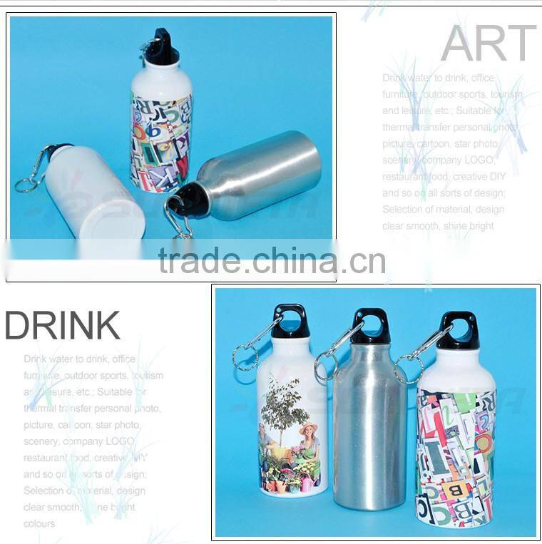 sublimation wholesale aluminum water bottle 400ML White/Sliver (LH-12)