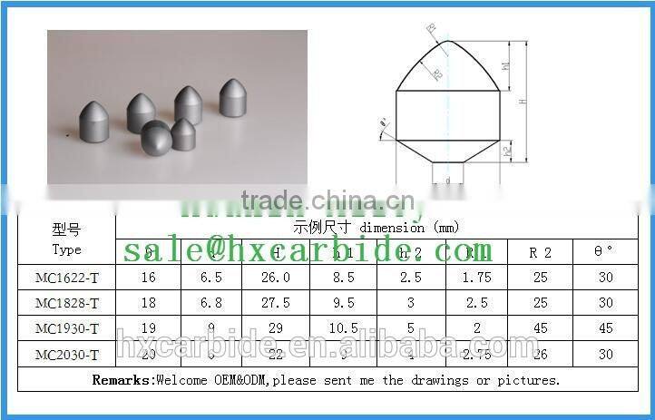 ISO Certification High hardness tungsten carbide drill bit button for mining drill bits oil well drilling carbide wear bits