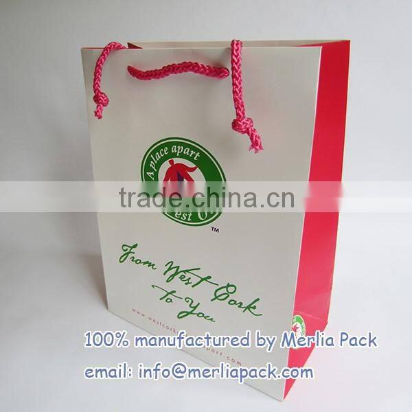 food carrier bags thick pink PP rope handles bag tourism shopper bags