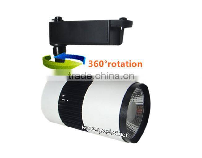 Display Lighting COB Track Light in an art gallery angle adjustable
