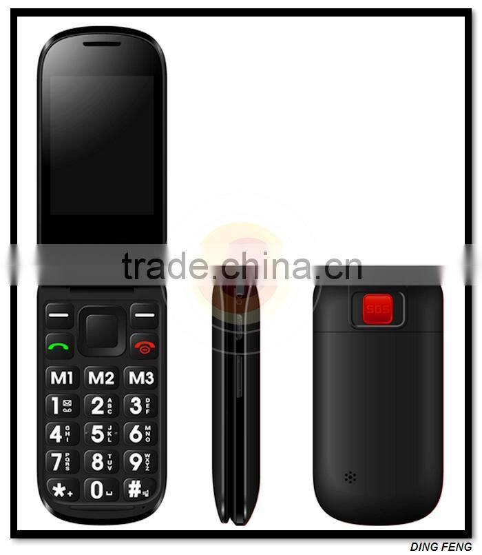 2.4INCH QVGA High Volume MTK6260 Big Font SOS GSM GPRS Dual SIM Flip Mobiles Phone T09