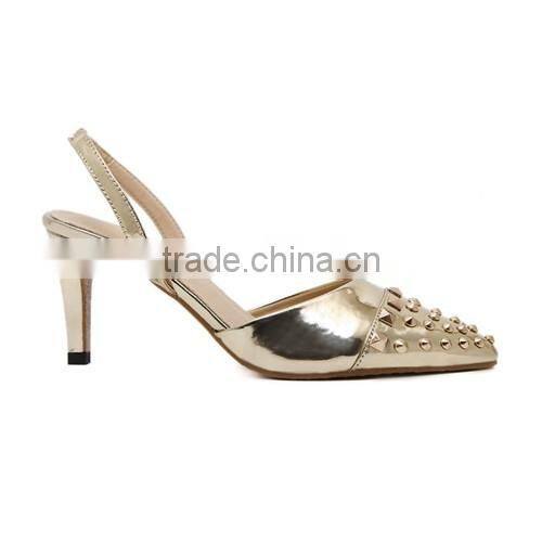 2016 Sexy rivets design pointed toe woman sandals for hot-selling PL1705