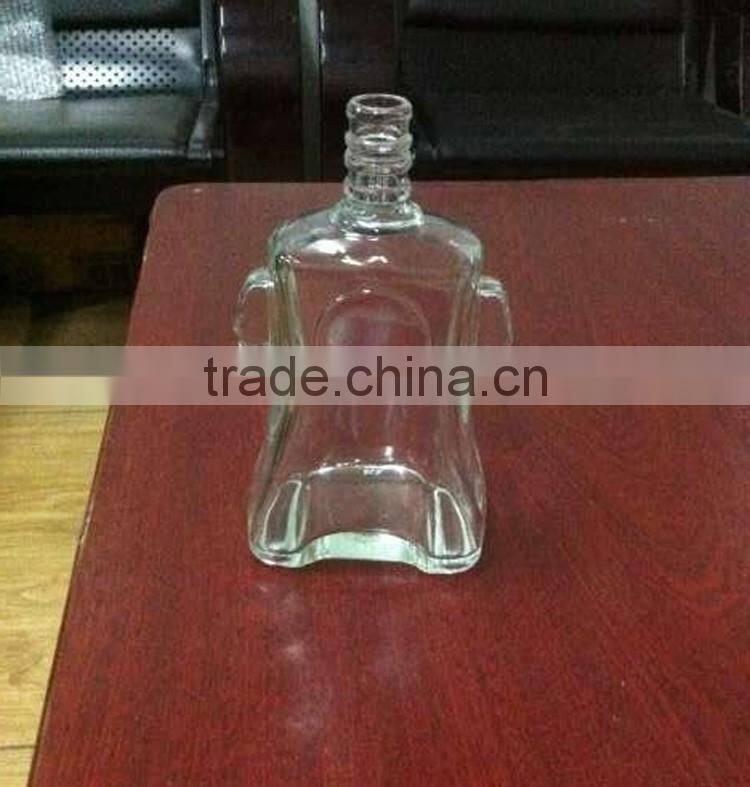Top quality customized special shape wine bottle