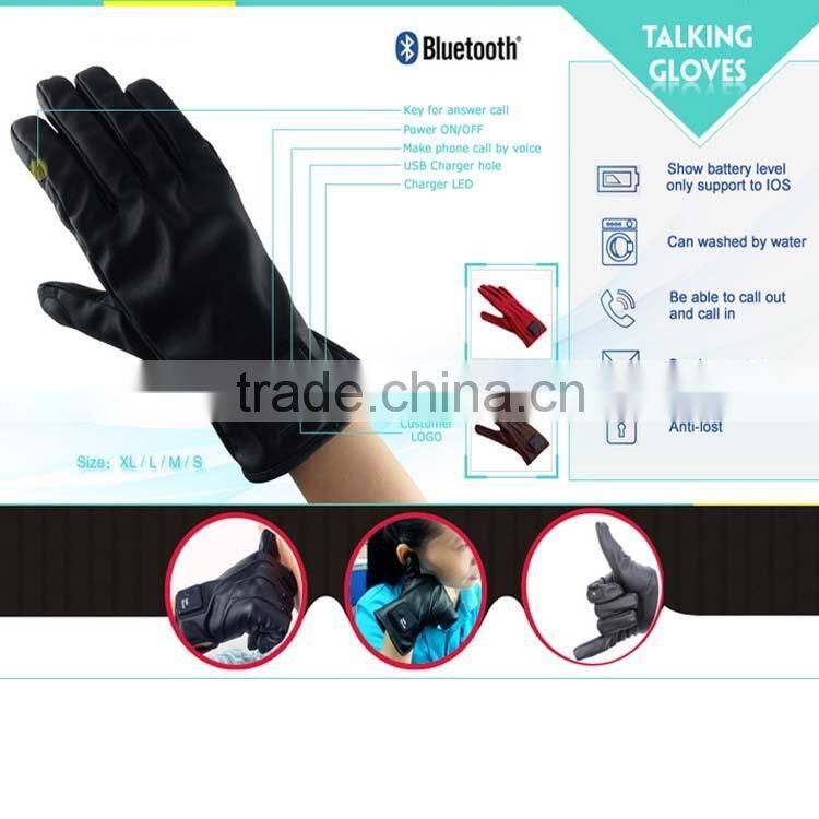 New arrival! Leather Hello Bluetooth Talking Gloves Top Selling