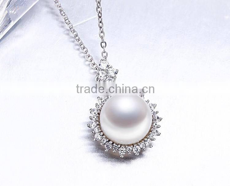 high quality women's big pearl jewellery in silver