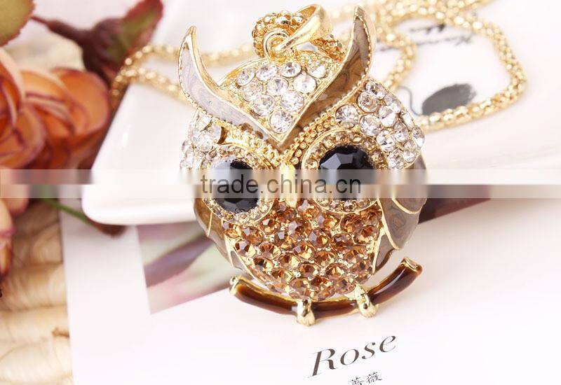 MYLOVE high quality colorful rhinestone owl necklace
