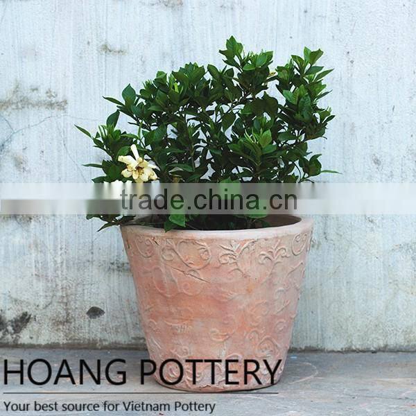 Vietnamese Pottery Wholesale - Round Red Clay Terracotta Pots Outdoor
