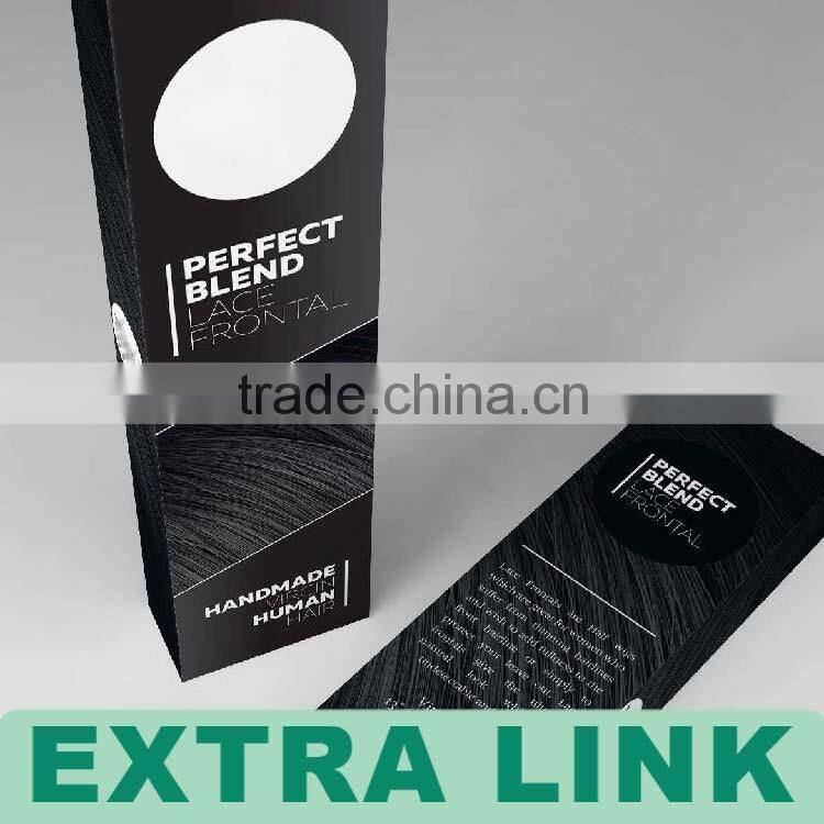 Wholesale Cheap Black Recycled Hair Extension Packaging Paper Cards Boxes With Window