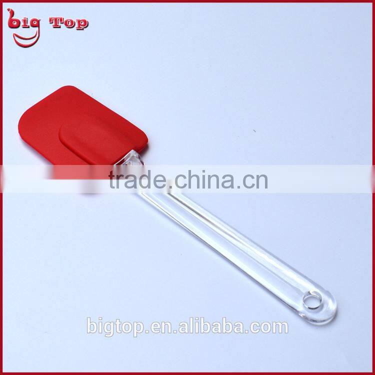 BT0141 New 10" Silicone Butter Scraper with Transparent PP Handle Long Handle Ice Scraper Cake Scraper Spatulas