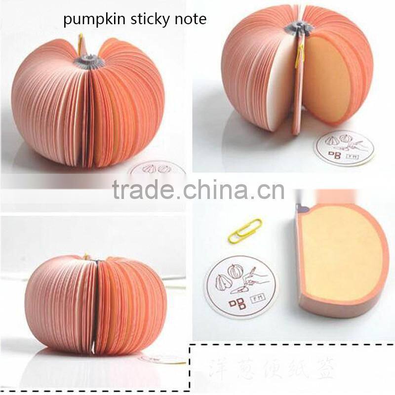 Many vegetables custom shape cute mini onion shape sticky notes as promotional gift for girls
