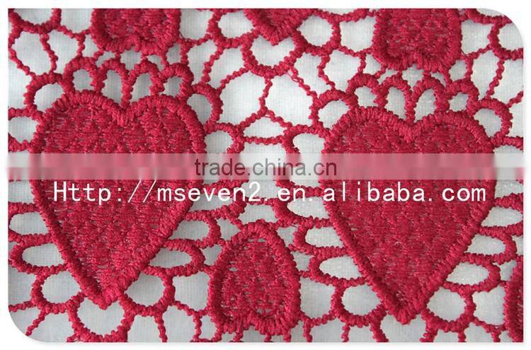 New Arrival 50/52'' Red Water Soluble Nigerian Lace Fabric for Dress