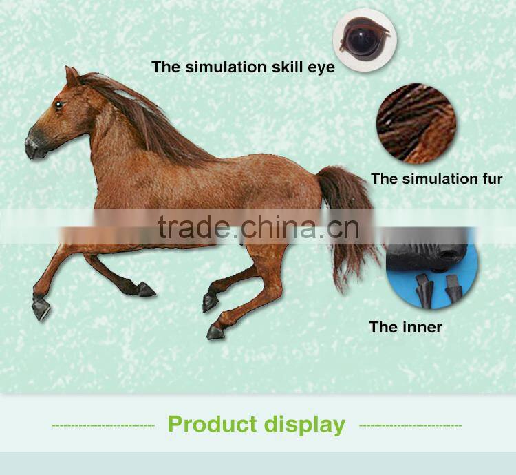 Brown White Standing Horse Realistic Replica Figurine Racing Pony