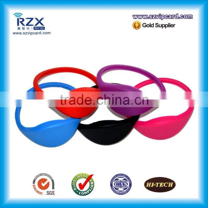 13.56Mhz access RFID Silicone wristband with Dia 55mm 65mm 74mm